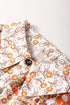 Beige Plus Size Floral Patchwork Button Front Collared Mini Dress
